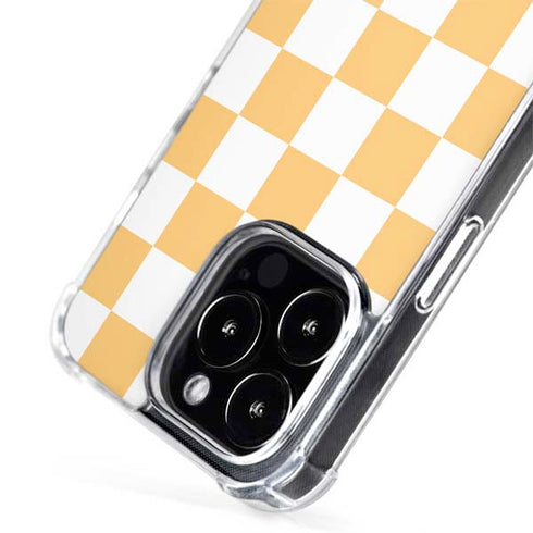 Yellow and White Checkerboard iPhone 15 Pro MagSafe Case